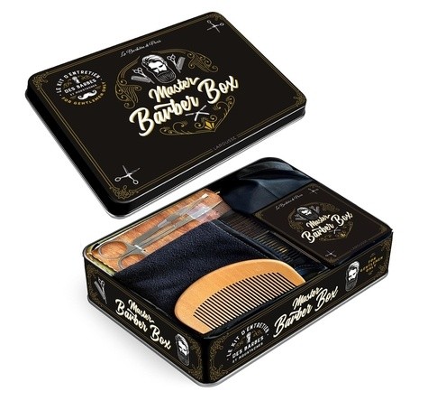 Master Barber box - Avec 1 bavoir à barbe, 2 peignes, 1 paire de ciseaux, 1 pince à épiler et 1 petite serviette de toilette Master Barber box - Avec 1 bavoir à barbe, 2 peignes, 1 paire de ciseaux, 1 pince à épiler et 1 petite serviette de toilette
