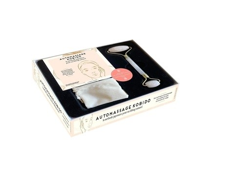  Automassage Kobido. La méthode japonaise pour un lifting naturel - Coffret avec 1 rouleau de massage en véritable quartz rose, 1 élégante pochette 