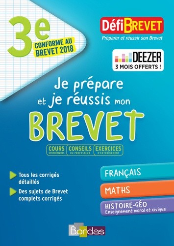  Je prépare et je réussis mon brevet 3e  