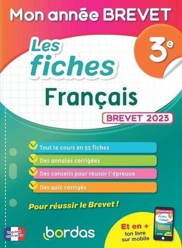  Mon Année Brevet Les fiches Français 3e 