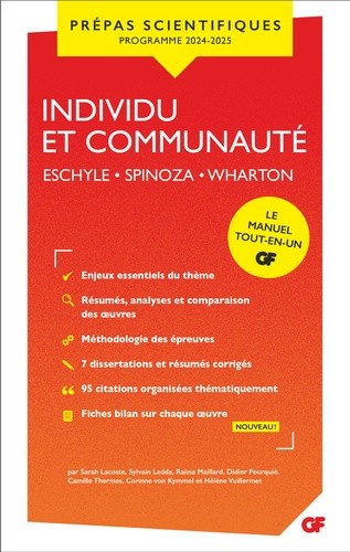  La communauté et l'individu - Prépas scientifiques 2025 - Eschyle, Spinoza, Wharton  