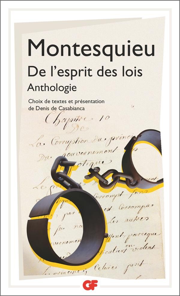  De l'esprit des lois ; anthologie  