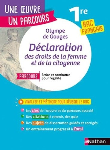  Déclaration de droits de la femme et de la citoyenne - Avec le parcours "Ecrire et combattre pour l'égalité"  