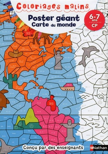  Poster géant, carte du monde - CP  