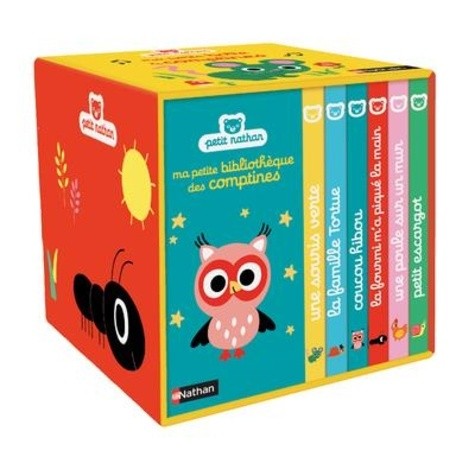  Ma petite boîte à comptines - Coffret en 6 volumes : Une souris verte ; La famille tortue ; Coucou hibou ; La fourmi m'a piqué la main ; Une poule sur un mur ; Petit escargot  
