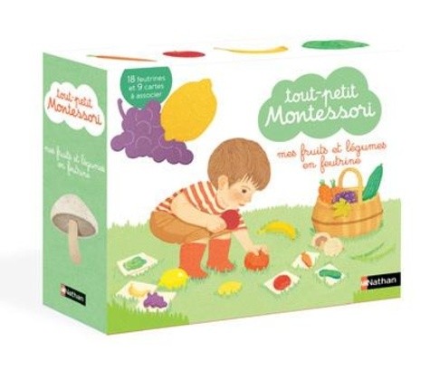  Coffret mes fruits et légumes en feutrine - Avec 1 livret de présentation, 18 feutrines et 9 cartes à associer 
