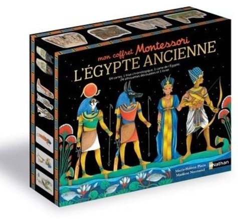  L'Egypte ancienne - 64 cartes, 1 frise chronologique, 1 carte de l'Egypte, 24 figurines cartonnées et 1 livret 