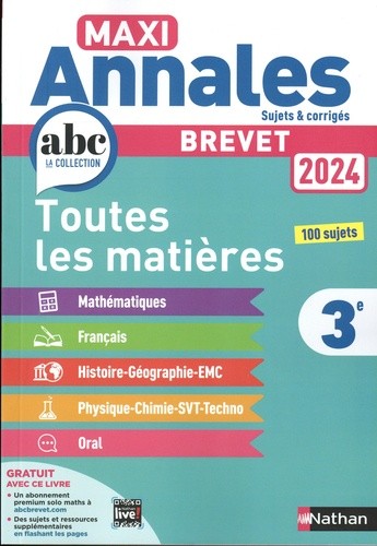  Toutes les matières 3e - Sujets et corrigés  
