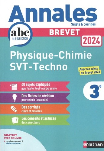  Physique-Chimie, Sciences de la vie et de la terre, Technologie 3e  