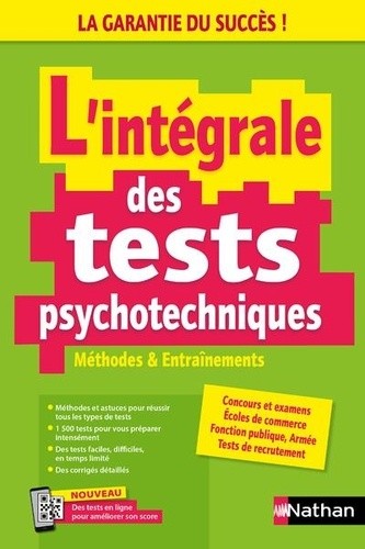  L'intégrale des tests psychotechniques - Méthodes et entrainements - 2024 