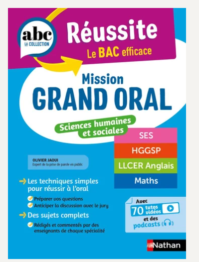 ABC REUSSITE - MISSION GRAND ORAL - SC.HUMAINES ETSOCIALES - SPECIALI