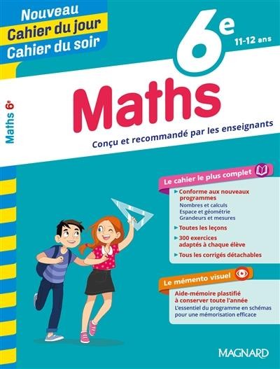  Cahiers du jour/ soir ; mathématiques ; 6e 