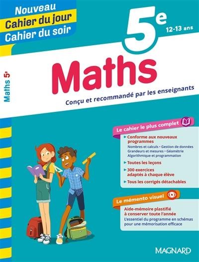  Cahiers du jour/ soir ; mathématiques ; 5e 