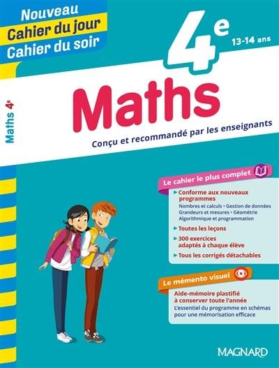 Cahiers du jour/ soir ; mathématiques ; 4e 