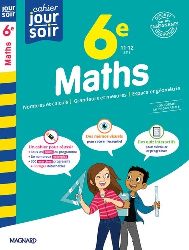  Cahier du jour/cahier du soir Maths 6e  