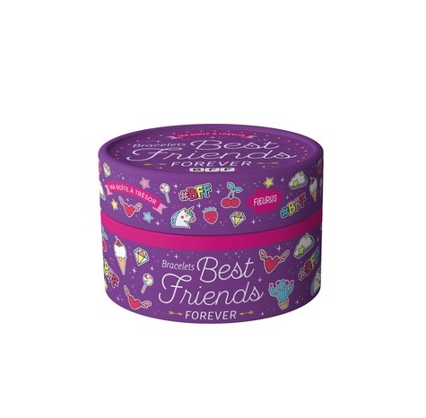 Bracelets Best Friends Forever BFF - Avec 2 mètres de fil rose, 2 mètres de fil bleu, 2 mètres de fil jaune, 2 mètres de fil violet, 6 perles lettres et un livret de pas-à-pas 