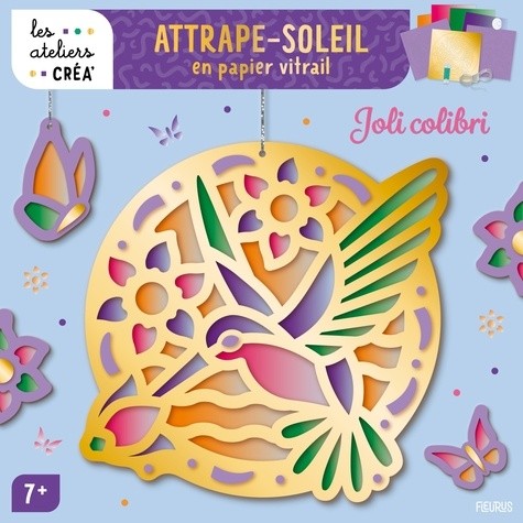  Attrape-soleil en papier vitrail - Joli colibri 