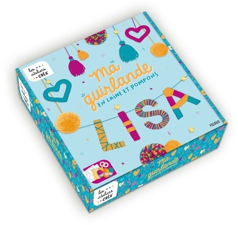  Ma guirlande en laine et pompons - Avec 3 pelotes de laine de 50 mètres, 2 cercles pour pompon rond, plus de 30 stickers dorés, des gabarits et un mode d'emploi 