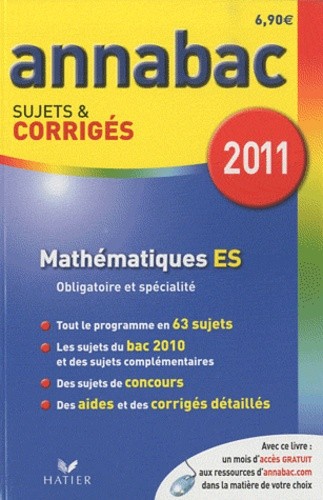  Mathématiquess ES - Sujets et corrigés 2011 