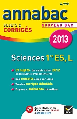 Sciences 1e ES, L - Sujets et corrigés