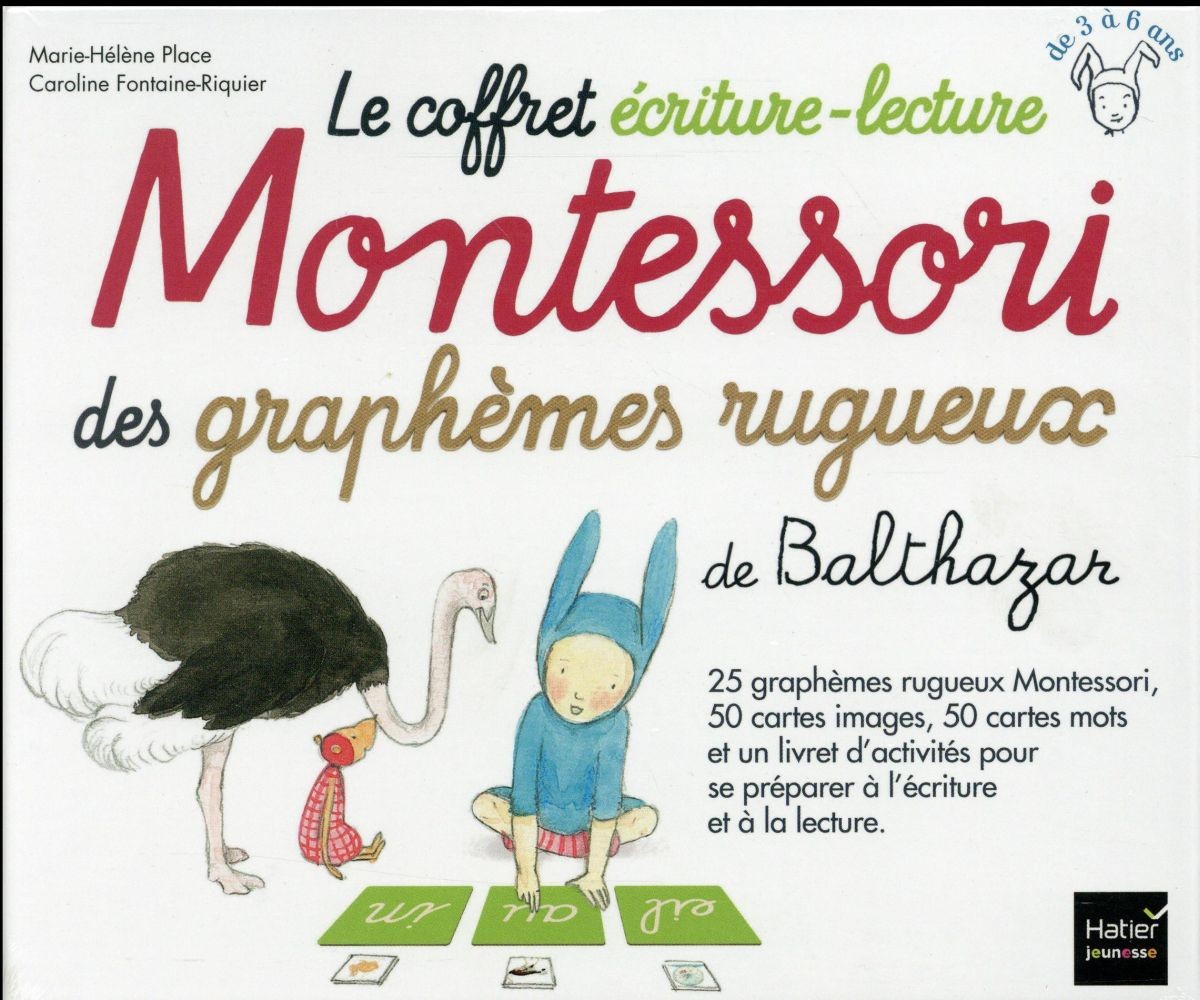  Le coffret écriture-lecture Montessori des graphèmes rugueux de Balthazar 