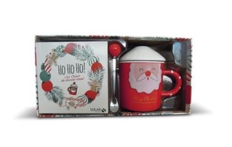  Coffret Ho Ho Ho ! C'est l'heure du chocolat chaud - Avec 1 mug, 1 cuillère 