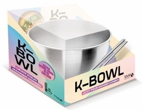  K-bowl - Le kit pour manger coréen - Avec un bol de métal et 1 paire de baguettes traditionnelles en acier 
