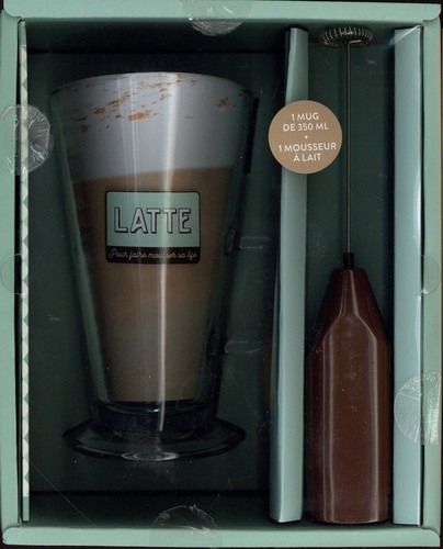  Le kit latte pour faire mousser sa life - Coffret avec 1 mug + 1 mousseur à lait 