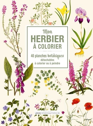  Mon herbier à colorier - 40 planches botaniques détachables à colorier ou à peindre  