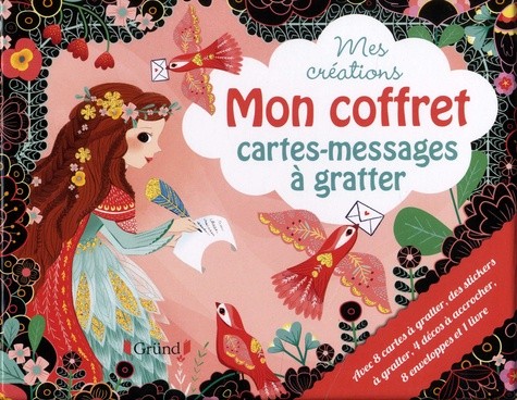  Mon coffret cartes-messages à gratter - Avec 8 cartes à gratter, des stickers à gratter, 4 décos à accrocher, 8 enveloppes et 1 livre 
