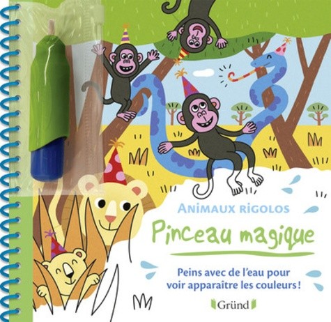  Animaux rigolos - Peins avec de l'eau pour faire apparaître les couleurs ! Avec un pinceau  