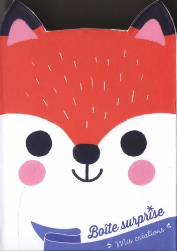  Ma boîte surprise Renard - Avec 1 bracelet, 50 strass, 2 cartes à gratter en forme de renard, 2 cartes en strass, 1 bâtonnet, 1 planche de stickers, et 4 feuilles d'origamis 