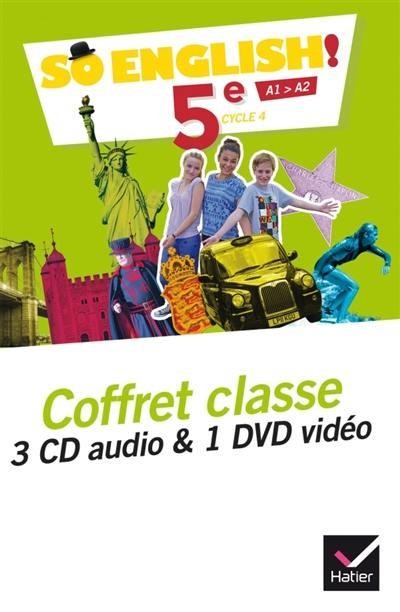  SO ENGLISH! ; 5e ; 3 CD audio + 1 DVD pour la classe 
