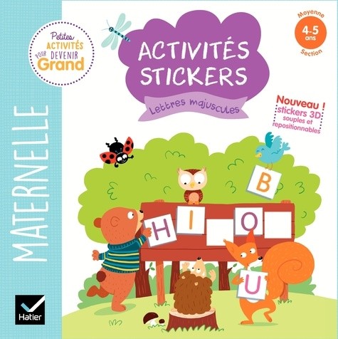  Activités stickers lettres majuscules - Maternelle Moyenne Section 4-5 ans  