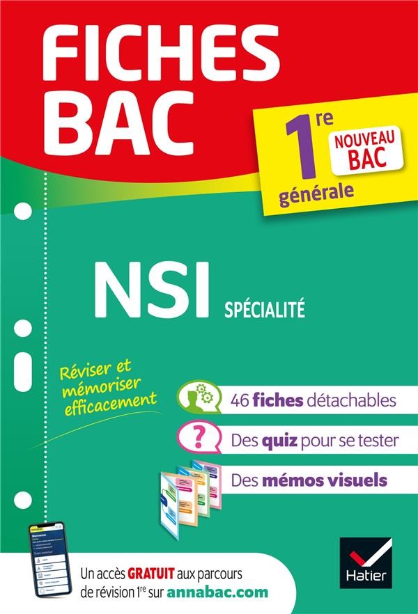  Fiches bac ; NSI, spécialité ; 1re générale (édition 2022) 
