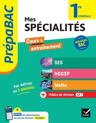  Mes spécialités 1re générale - SES - HGGSP - Maths + vidéos de révision  