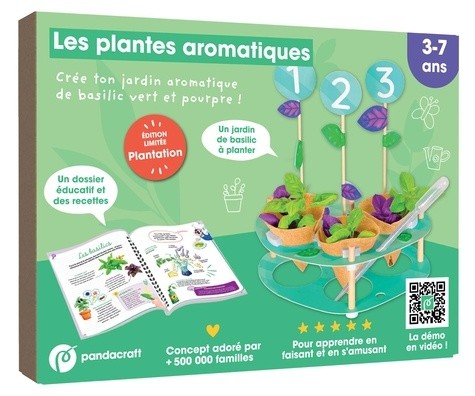  Les plantes aromatiques - Kit Pandacraft 3-7 ans - Crée ton jardin de basilic ! 