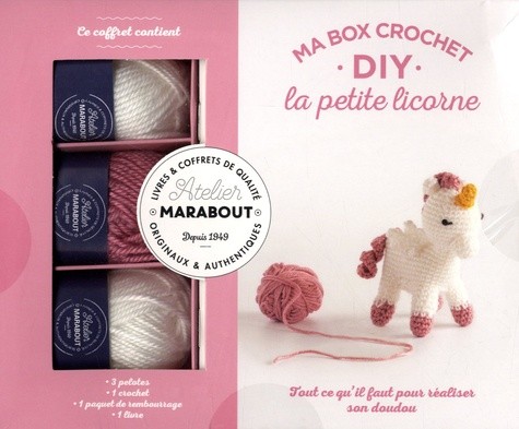 Ma box crochet DIY la petite licorne - Avec 3 pelotes, 1 crochet, 1 paquet  de rembourrage et 1 livre - Livre