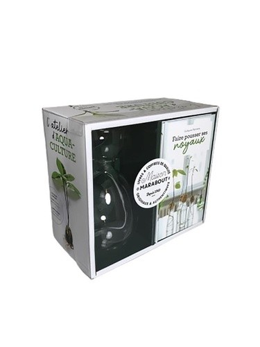 Coffret L'atelier d'aqua-culture - Le livre Faire pousser ses noyaux avec 1 vase spécialement conçu Coffret L'atelier d'aqua-culture - Le livre Faire pousser ses noyaux avec 1 vase spécialement conçu