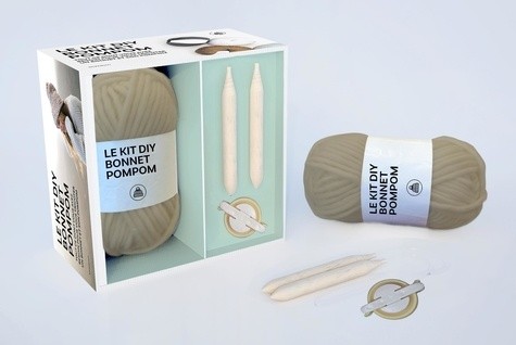Coffret Bonnet pompon - Le livre avec 1 pelote, 1 paire d'aiguille circulaire et 1 aiguille à laine   Coffret Bonnet pompon - Le livre avec 1 pelote, 1 paire d'aiguille circulaire et 1 aiguille à laine