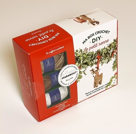 Ma box crochet Le petit renne - Avec des petites pelottes, 1 ruban, 1 crochet, 1 paquet de rembourrage et 1 livre   Ma box crochet Le petit renne - Avec des petites pelottes, 1 ruban, 1 crochet, 1 paquet de rembourrage et 1 livre