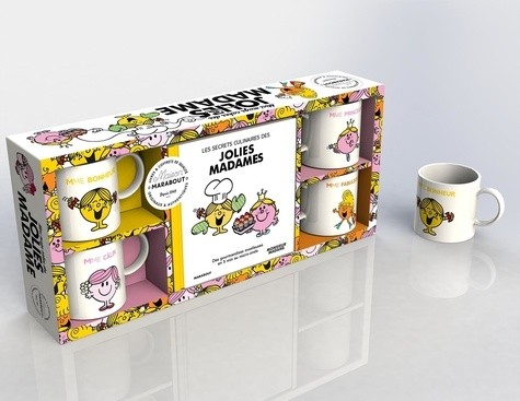  Coffret Mini mug cakes Madames - Le livre de recettes Madames mug cakes avec 4 mini mug cakes en céramique 