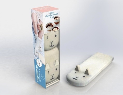  Mes chaussettes douillettes - 1 paire de chaussettes douces et épaisses + 1 livre de recettes de latte, chocolat chaud & cie  