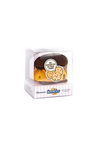  Chaussettes Cookies - Coffret avec 1 paire de chaussettes longues taille unique et 1 livre de recettes de cookies 