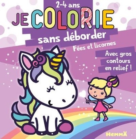  Je colorie sans deborder Fées et licornes  