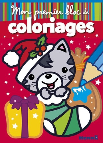  Mon premier bloc de coloriage chat Noël  