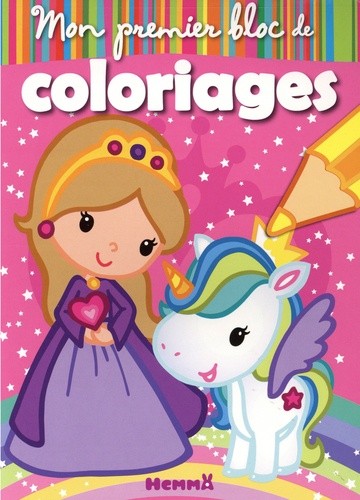  Mon premier bloc de coloriages - Princesse et Licorne  