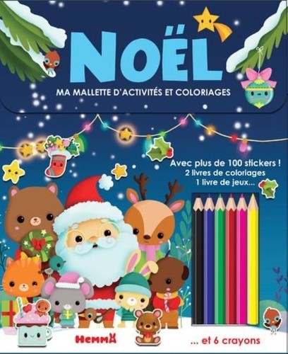  Noël - Ma mallette d'activités et coloriages avec 6 crayons  