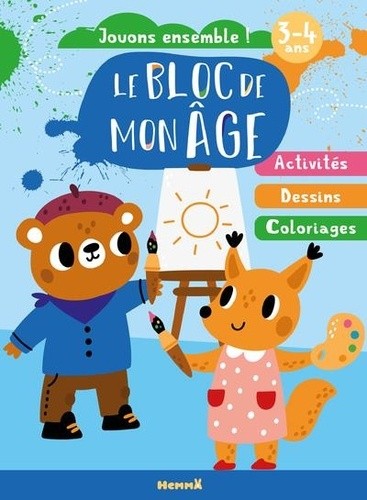  Le bloc de mon âge (3-4 ans) - Jouons ensemble ! (Ourson-renard peinture) 