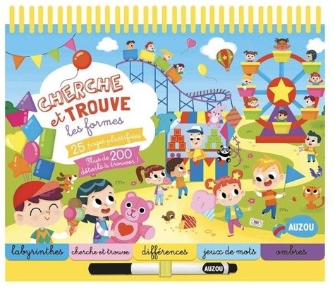  Cherche et trouve les formes - 25 pages plastifiées, plus de 200 détails à trouver ! Avec un feutre effaçable  